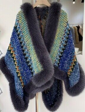 Plus Size, Plus-size Autumn/winter Faux Geometric Color-block Thickened Sweater